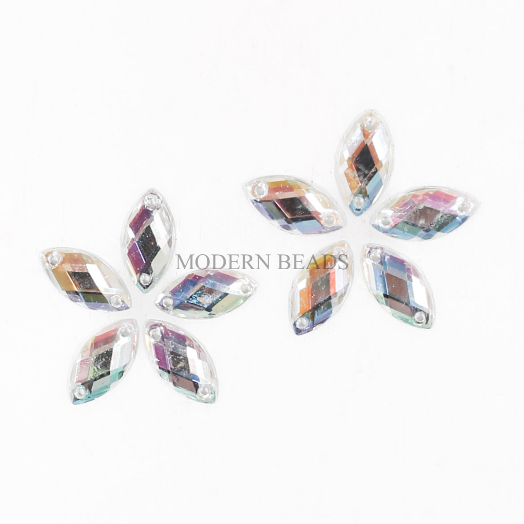 [25 pcs] Payet / Diamond Kristal Akrilik / Acrylic AB / Pelangi Grade A Mata 5x10mm , 7x15mm