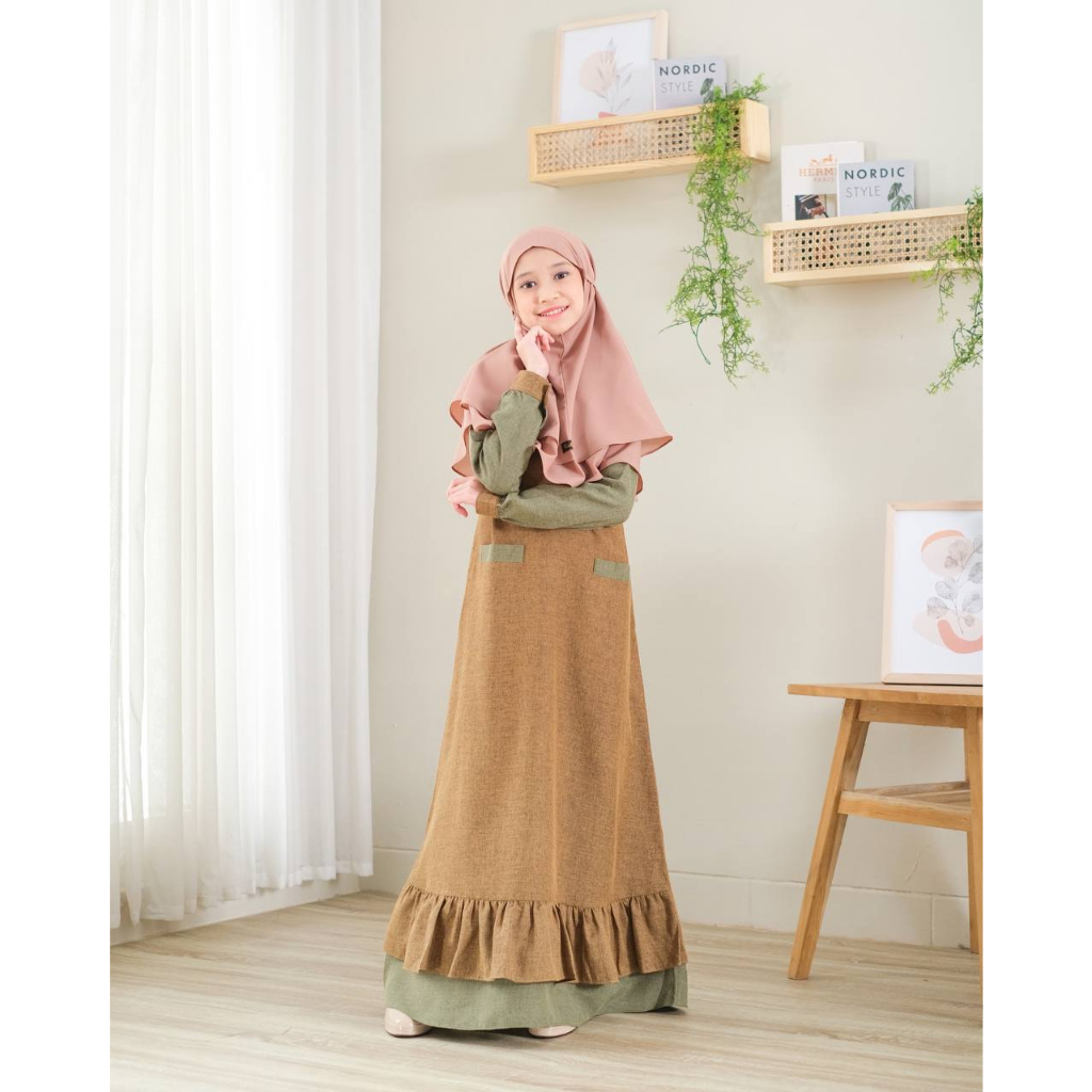 Hamasah - Gamis anak Perempuan bahan katun madinah by Riskirich