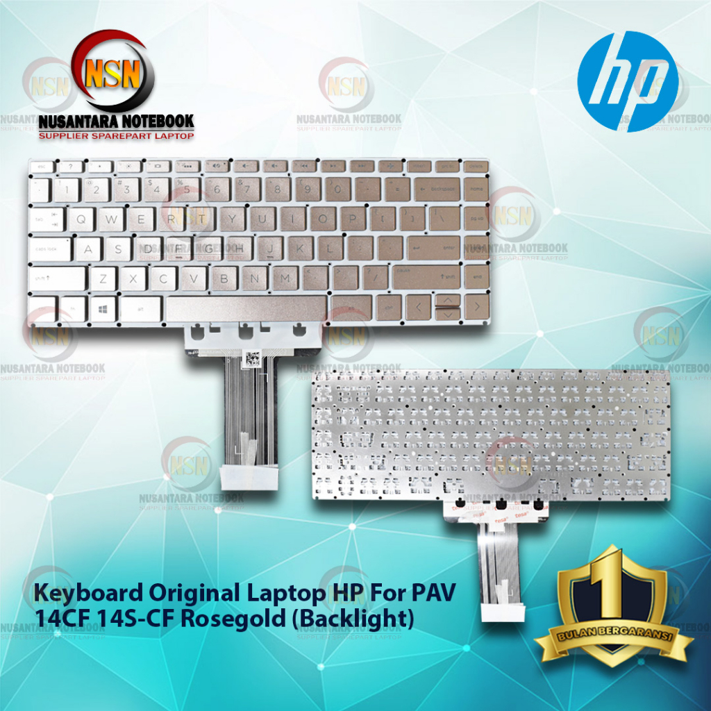 Keyboard Original Laptop HP PAV 14CF 14S-CF Rosegold Backlight