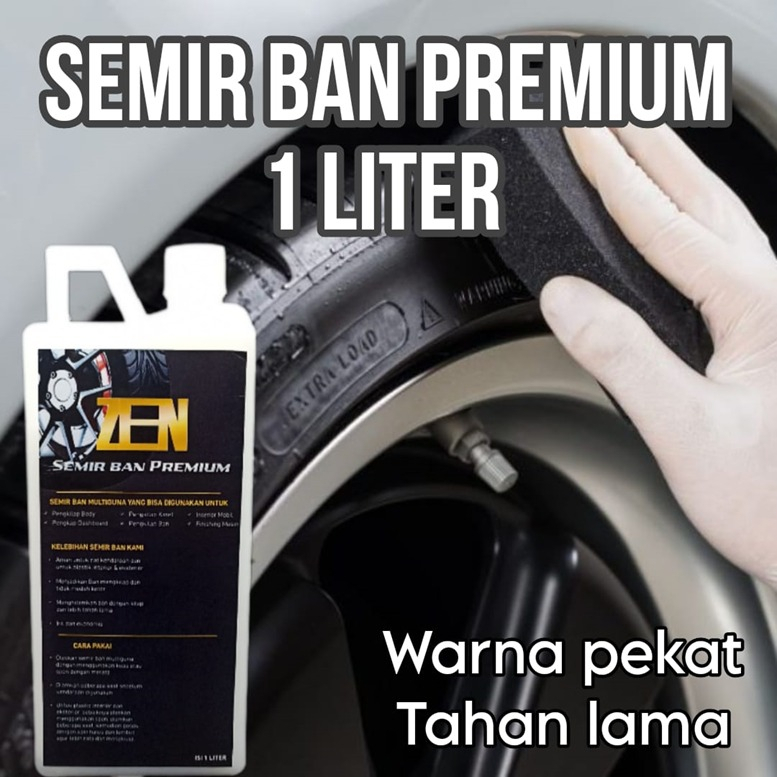 Semir Penghitam Ban Tire Tyre Body Interior Mobil Motor Kental 1000ml Cairan Gel Wax Pengkilap Restorer Mesin Kendaraan 1 L Liter