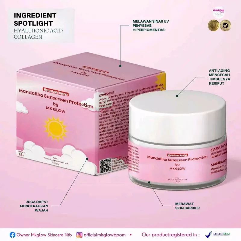 Mandalika sunscrean protection by MK glow