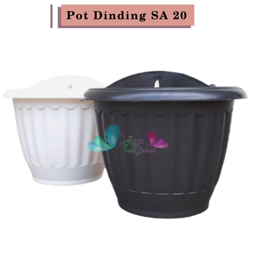 Pot Dinding Sa TP 20 Putih Hitam Pot Tanaman Hias Bunga 20 Cm Grosir Wall Flower Pot Dinding Putih Tempel Murah Dekorasi Unik