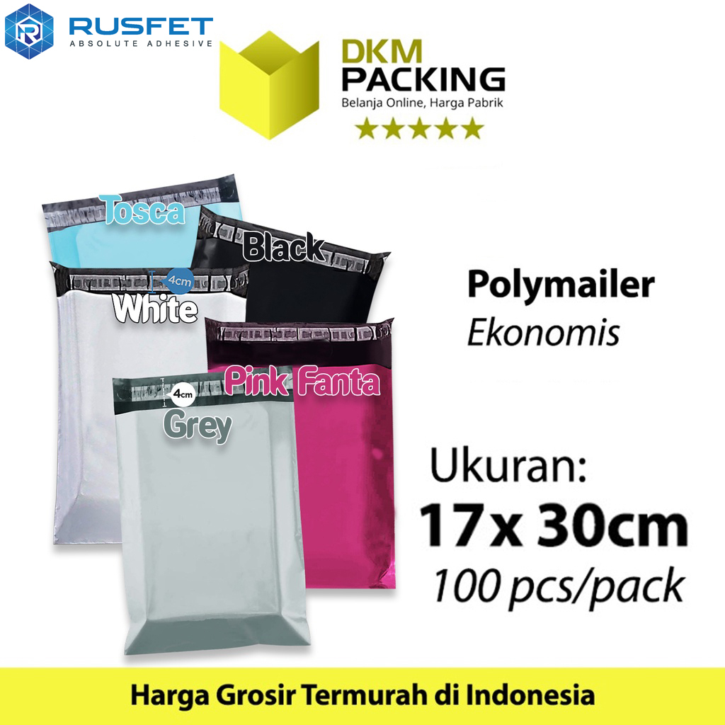 

Polymailer PACK 17x30cm TERMURAH Amplop Plastik Packing Online Shop RUSFET EKONOMIS