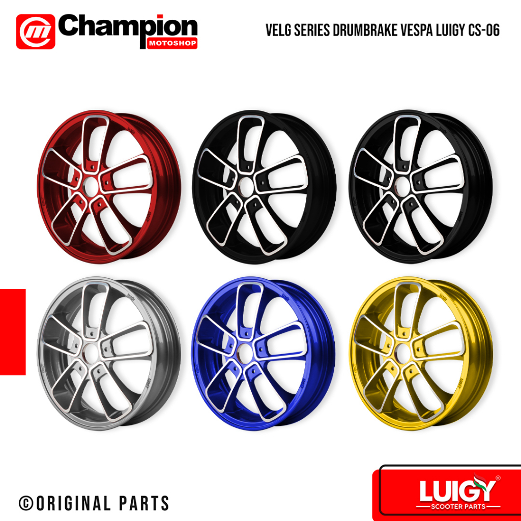 Velg Vespa Drumbrake Matic Sprint Primavera Drumbrake CS 06 Luigy