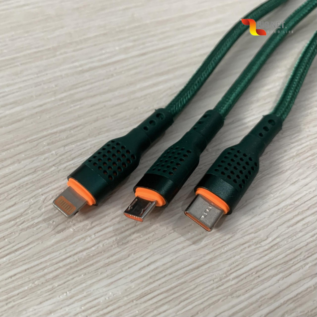 Cable Data USB To Micro usb &amp;Type-c &amp; Iphone *KM【 Fast Charge 2.4A】