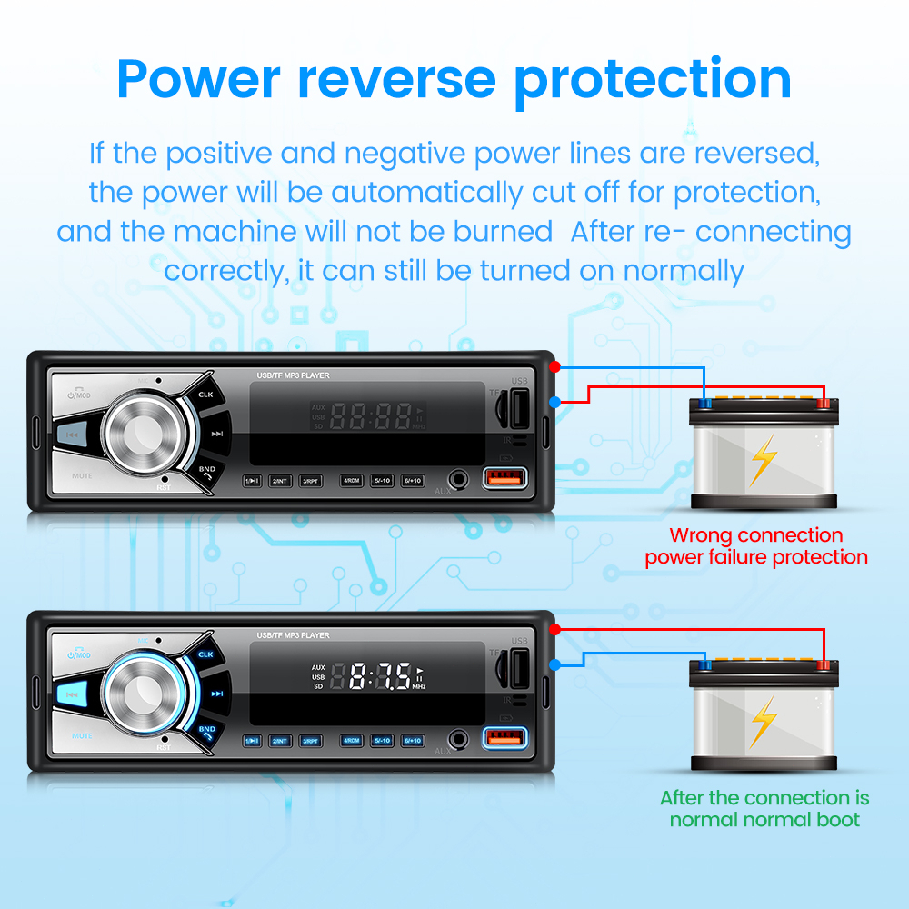 Tape Audio Radio Mobil with Phone App Control Multifungsi Bluetooth USB MP3 Head unit FM Radio bisa AUX TF USB