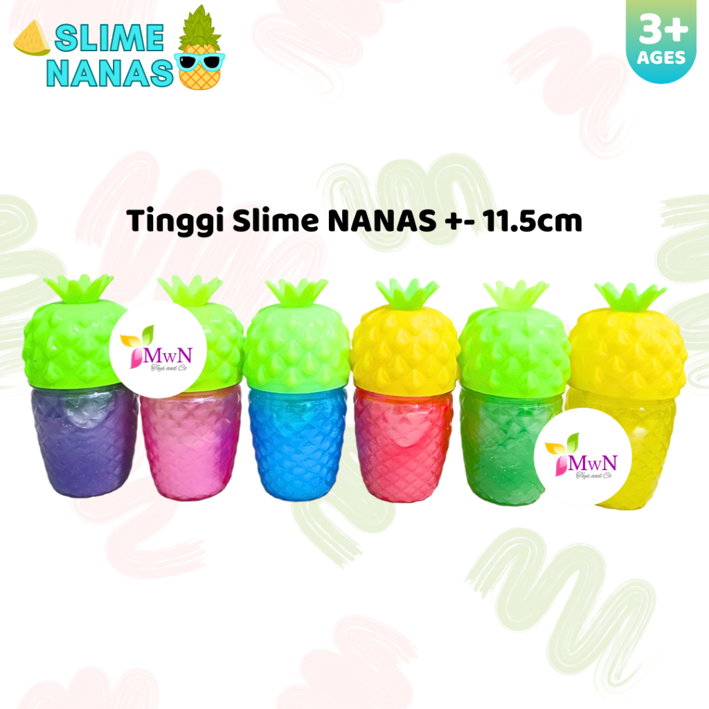 MWN Mainan Anak Slime Crystal Mud Glitter NANAS