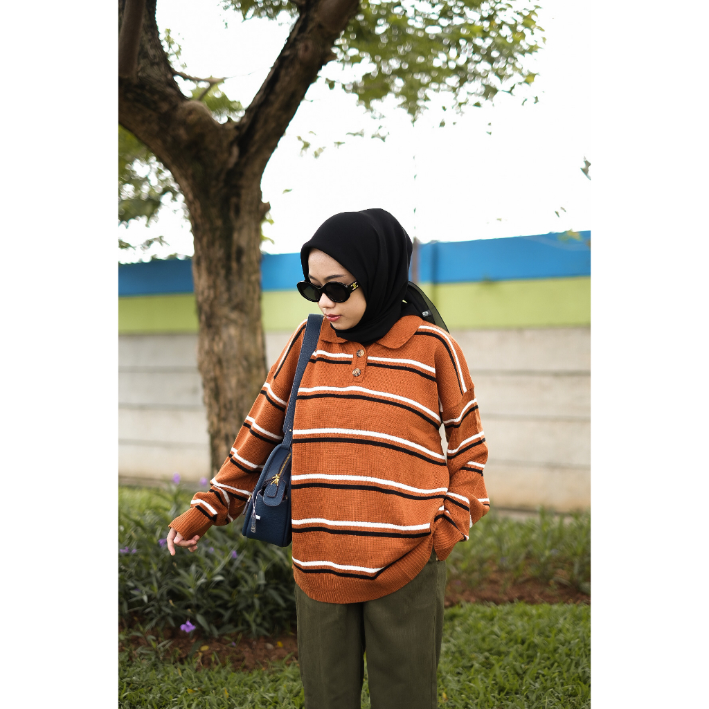 Hprojects - Nebula Polo Stripe Knit (sweater knit/sweater vintage)