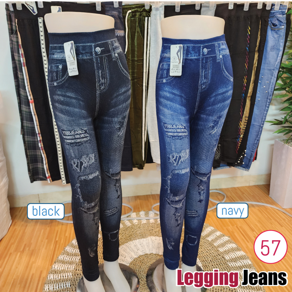 Legging jeans # 57 / legging jeans import wanita / legging wanita / legging panjang