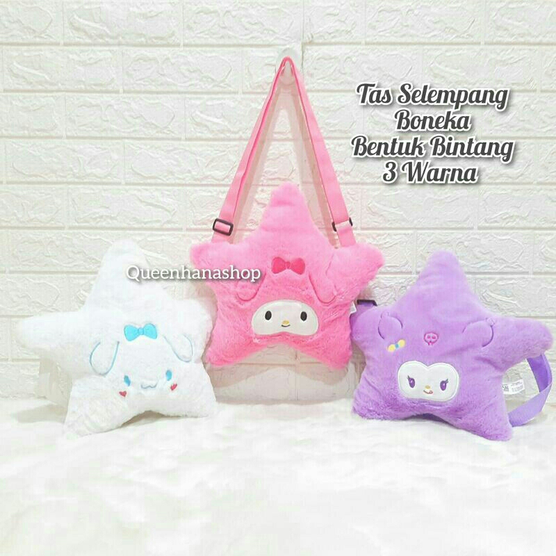 New Tas Selempang Boneka Bentuk Bintang Cute Karakter