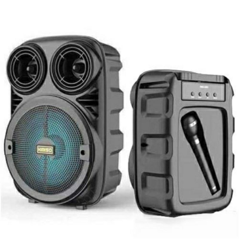 Speaker Bluetooth 3381/338 Bonus Mic 6,5Inci/Salon Aktif Portable Radio Fm/Speaker Wireless Led
