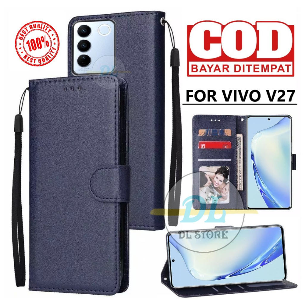 FLIP CASE DOMPET VIVO V27 5G FLIP LEATHER CASE PREMIUM-FLIP WALLET CASE KULIT/CASE DOMPET