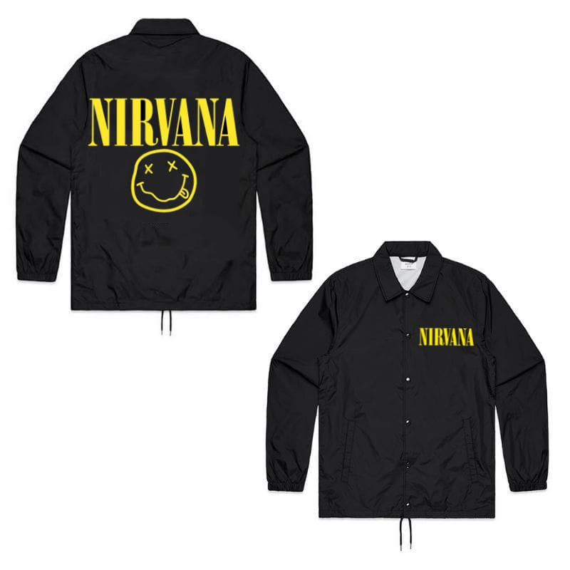 JAKET COACH NIRVANA BAND METAL WINDBREAKER HITAM JAKET COACH PREMIUM Quality PRIA WANITA DEWASA Best