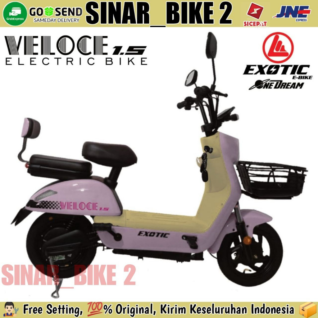 Sepeda Listrik Exotic Veloce 1.5 &amp; Veloce 1.6 500 Watt Electric E Bike 48V/12 Ah