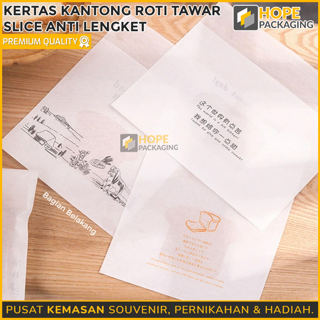 [ ISI 5PCS ] Kertas Kantong Roti Tawar Slice Anti Lengket / Kantong Plastik Roti Tawar Donat / Plastik Roti ZipLock