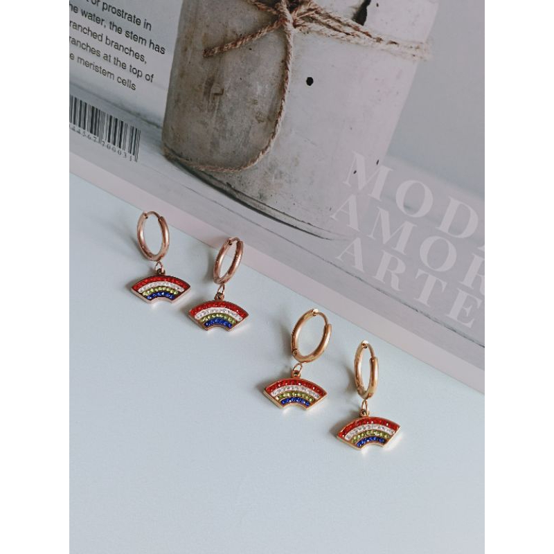 anting anak titaniun rainbow anti karat