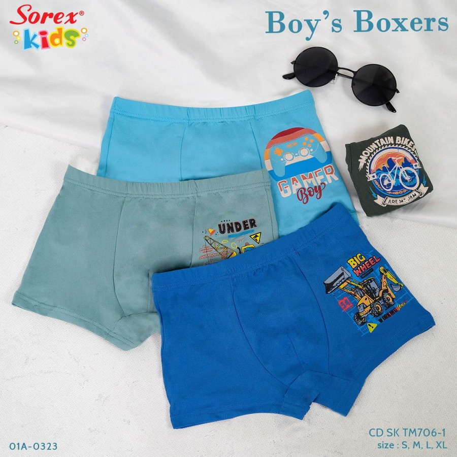 cd celana dalam boxer anak cowok sorex kids supersoft seri tm 751 701 703 906 706