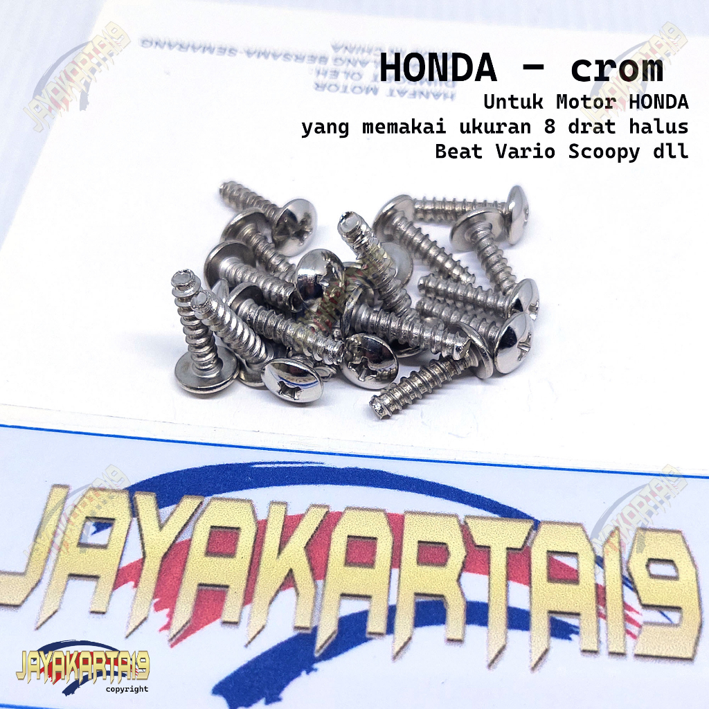 baut body/baud bodi model kunci obeng plus motor honda beat mio dll