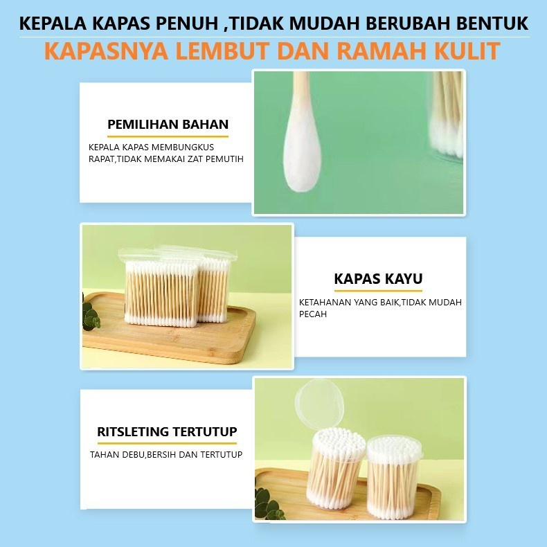 Cotton Bud / Korek Kuping / Cotton Swabs isi 500 Ujung Bulat