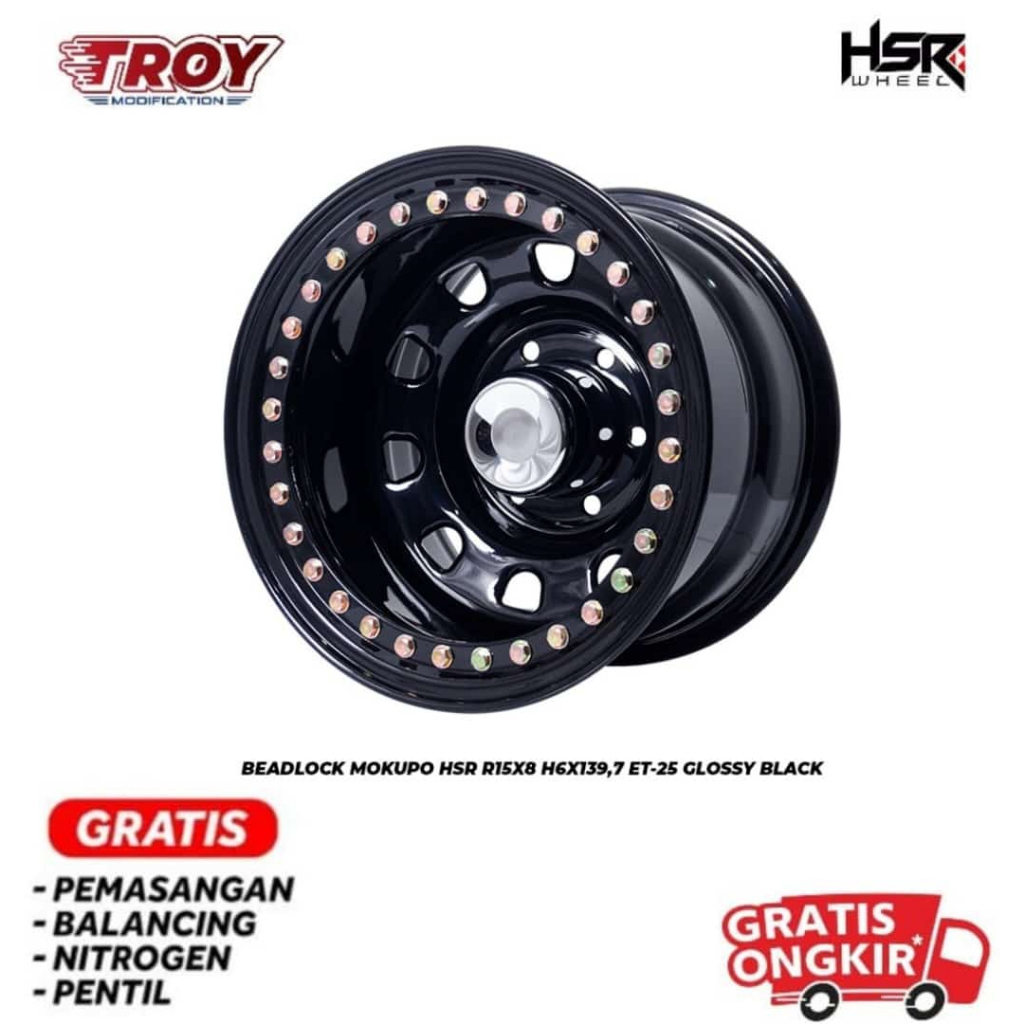 Velg Mobil HSR BEADLOCK Offroad R15 Velg Ford Ranger,Everest,Strada