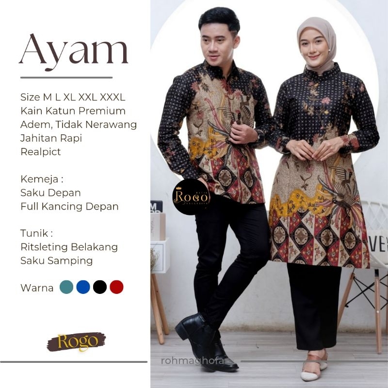 Atasan Tunik Kemeja Batik Pria Wanita Premium Quality Jumbo M L XL XXL Motif Baru Fashionable COD