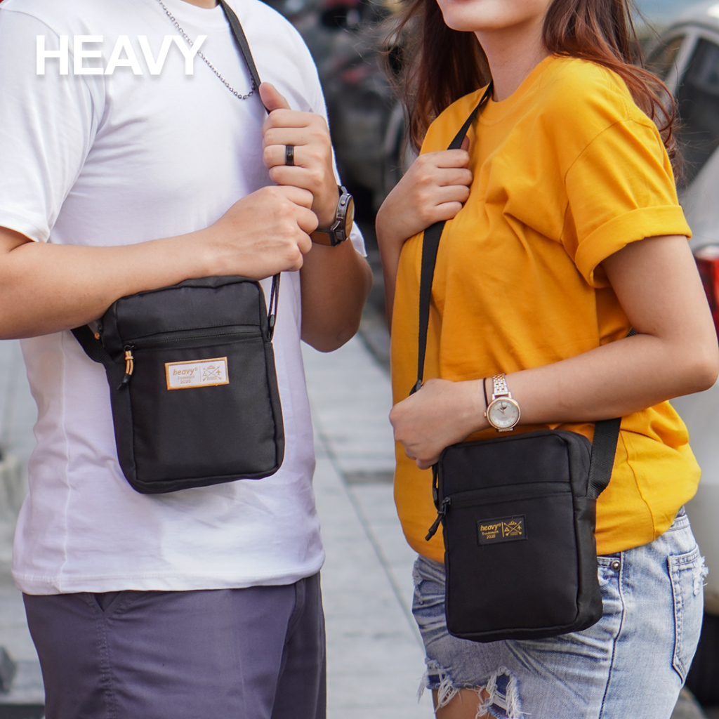 HEAVY CROSS BODY BAG . SLINGBAG MINI DISTRO HEAVY ORIGINAL . HEAVY.BAG