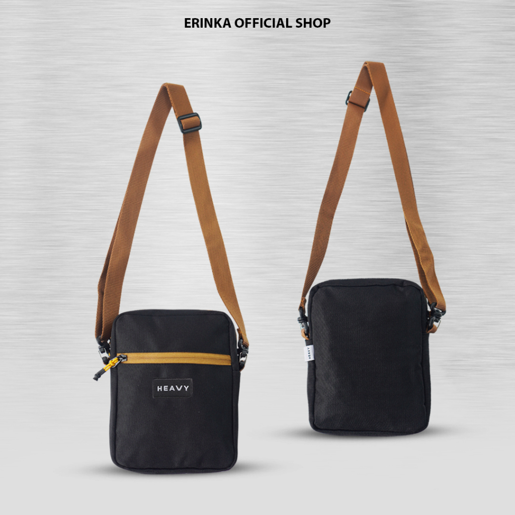 [HEAVY.BAG] SLINGBAG ORIGINAL HEAVY. TAS SELEMPANG . SLINGBAG HEAVY .HITAM COKLAT NEW 01