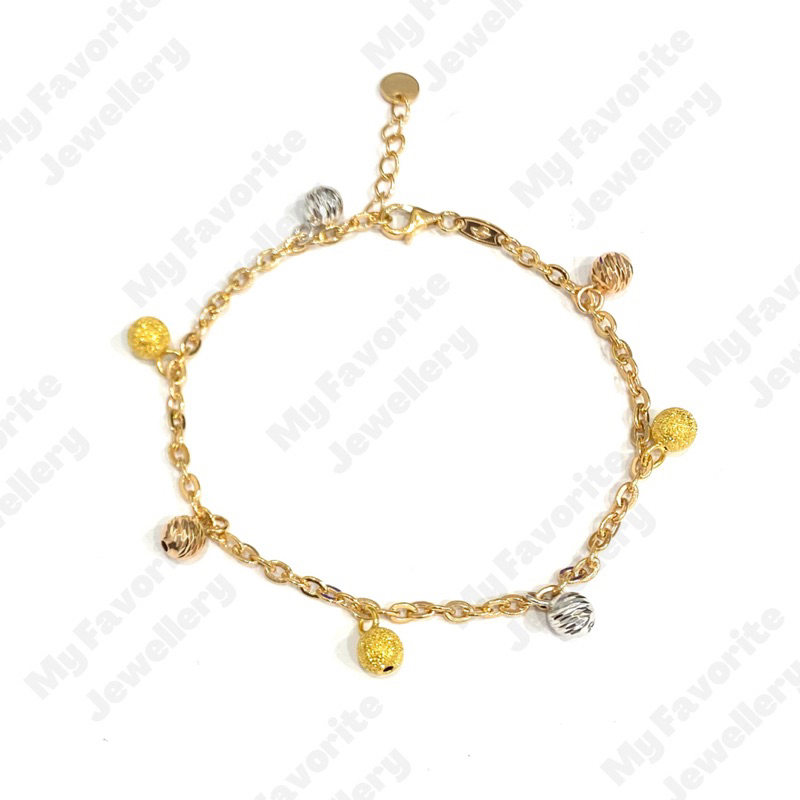 Gelang Fancy Gantung Bola-bola Emas Asli Kadar 700