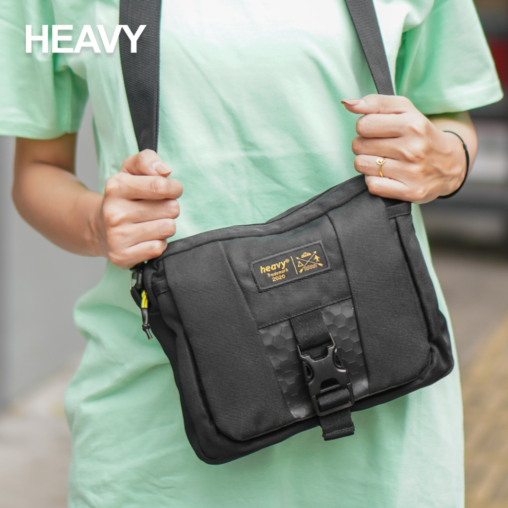 Tas Selempang Pria Heavy - Cross Body Bag Heavy - Tas Slingbag Alano Black