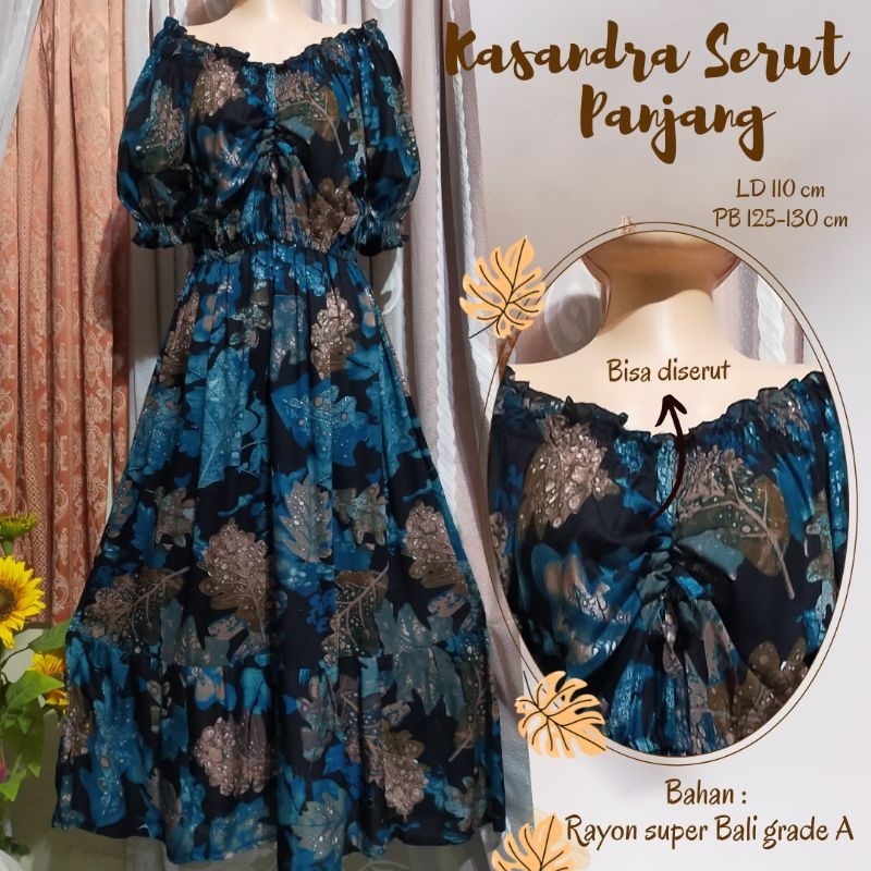 Kasandra Serut panjang //Dress Serut panjang //Kasandra Bali //Kasandra Serut Rayon Bali