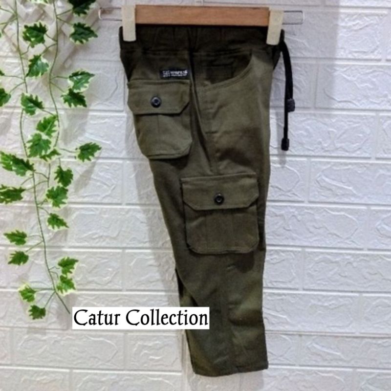 Celana Panjang Cargo Anak Laki-laki Usia 1-12 Tahun Cargo Panjang Anak Pinggang Karet kolor