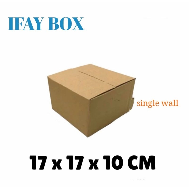 

Kardus box ukuran 17x17x10 cm single wall polos