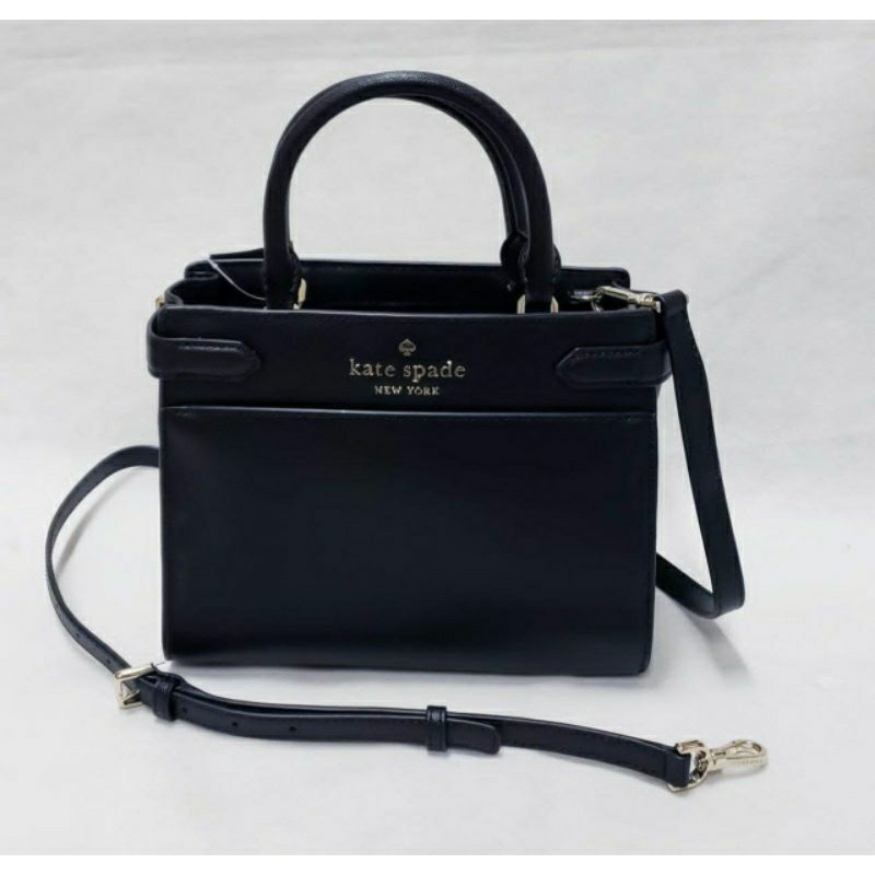 Kate spade staci small satchel saffiano leather black