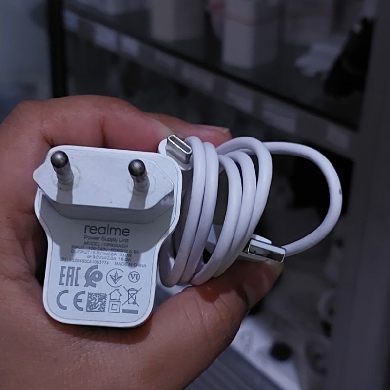 Charger realme 7i Copotan 18w Bekas Bawaan realme kabel Tipe C