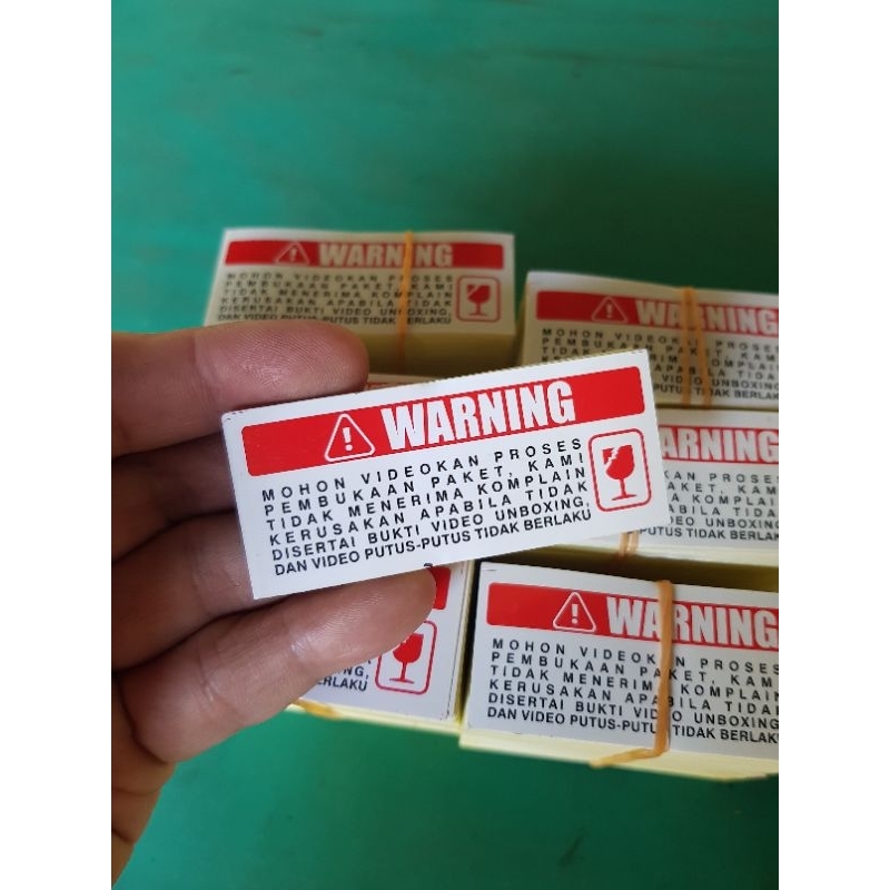 

stiker video unboxing 7 x 3 cm [ 500 pcs ] perhatian warning fragile jangan dibanting online shop