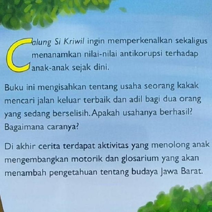 Calung Si Kriwil Buku Bacaan Cerita Anak Bergambar BPK Edukasi