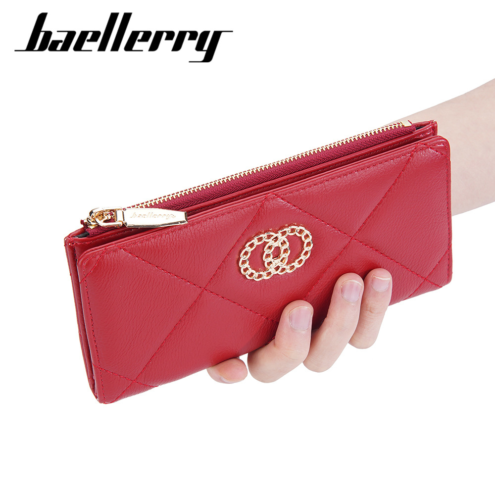 DOMPET PANJANG WANITA KULIT BAELLERRY ORIGINAL FASHION BRANDED CANTIK KEKINIAN BATAM TERBARU REMAJA MURAH SLOT KARTU DEWASA MEWAH KOREA IMPORT MERAH IRISHA WA686R1