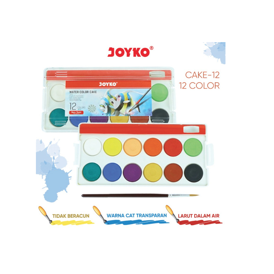 

Cat Air Water Color Cake Joyko Cake 12 Warna Non Toxic