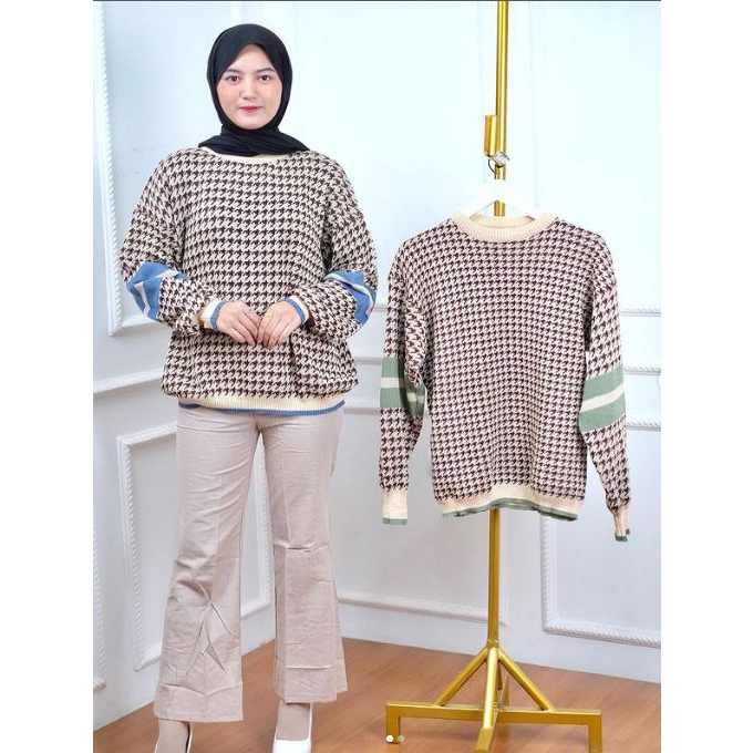ATASAN RAJUT WANITA - CASTELO KNIT PREMIUM - FASHION RAJUT KEKINIAN - STYLE KOREA - OOTD HANGOUT