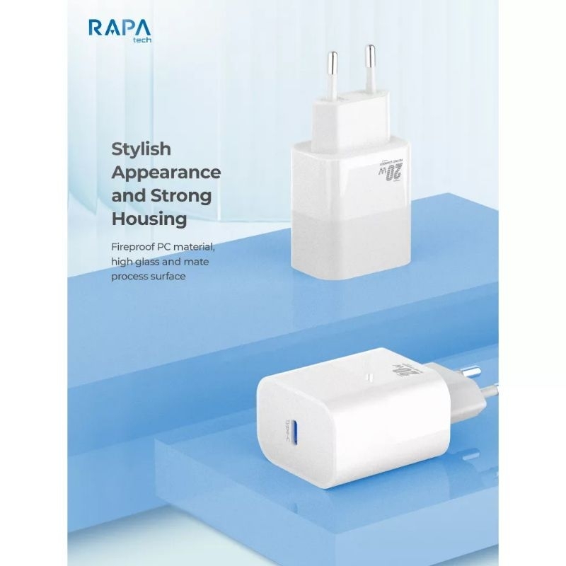 Rapa CH1063 Power II Charger 20w Quick Charge PD20w with USB-C to USB-C Cable