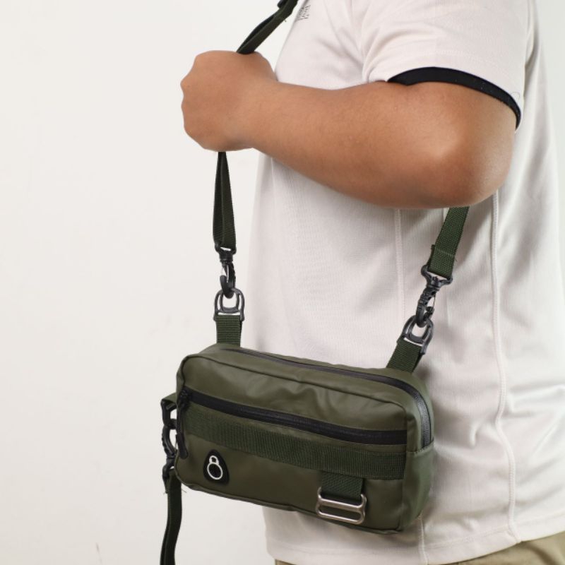 Tas slempang waterproof - handbag 3 in 1 - Slingbag pouch Hijau