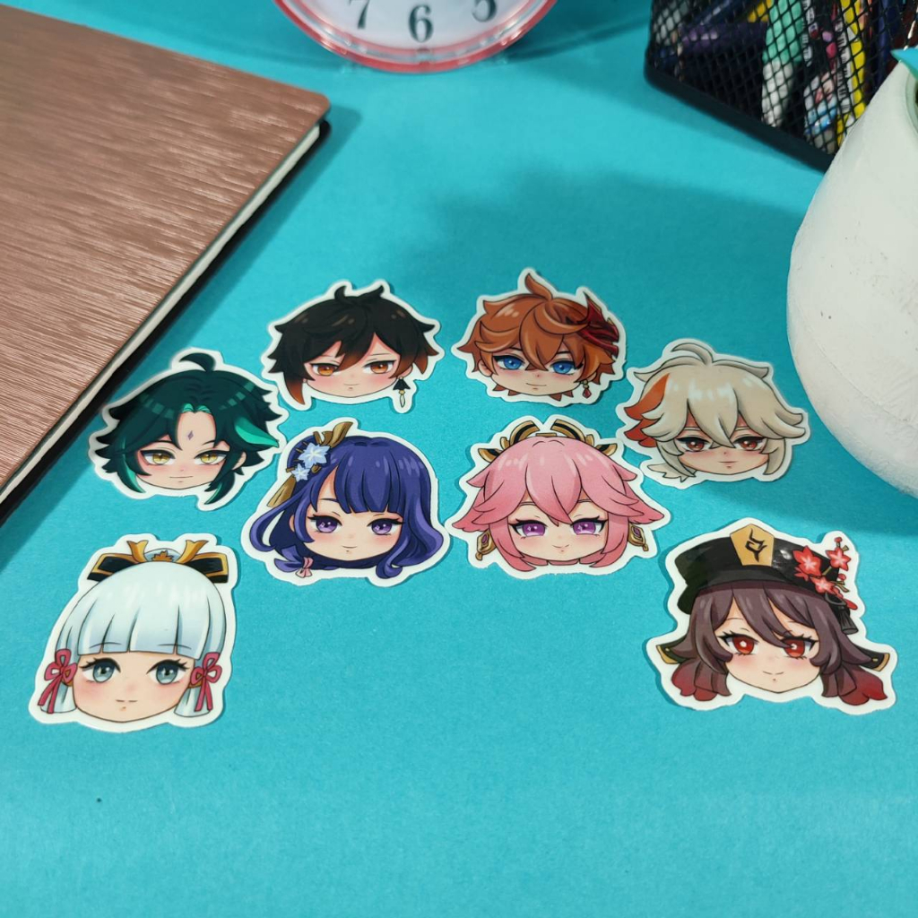 Sticker Game Terlengkap - Stiker Genshin Impact - Hu Tao - Xiao - Raiden Shogun - Zhongli - Yae Miko