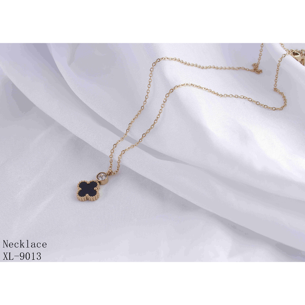 Kalung Titanium Permata Anti Karat Perhiasan Fashion 9013