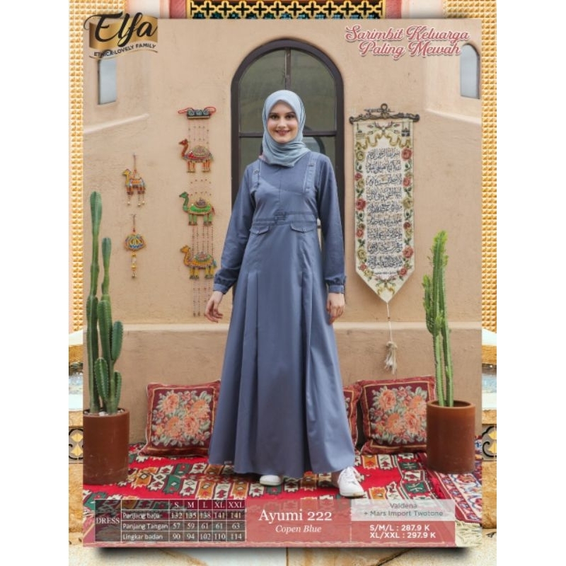 Gamis Bunda ETHICA AYUMI 222 COPEN BLUE | COUPLE 111 COPEN BLUE