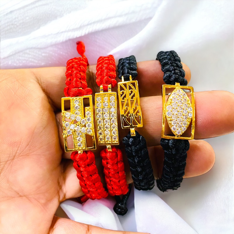 Gelang tangan wanita //gelang rajut tali //perhiasan //gelang lapis emas //gelang