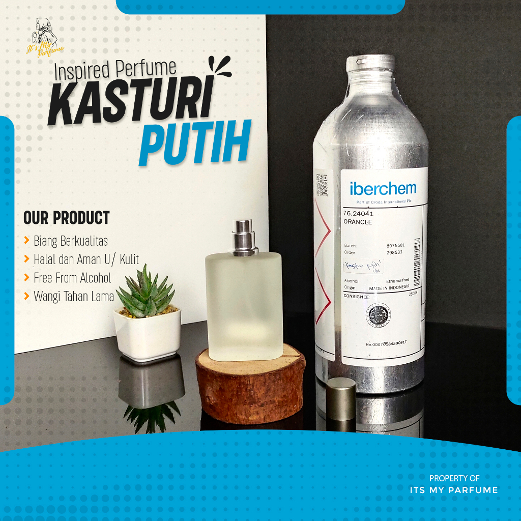 Parfum Kastur Putih Murni 50 ML Khastury White Musk Original Parfum Kasturi Putih Minyak Kasturi Put
