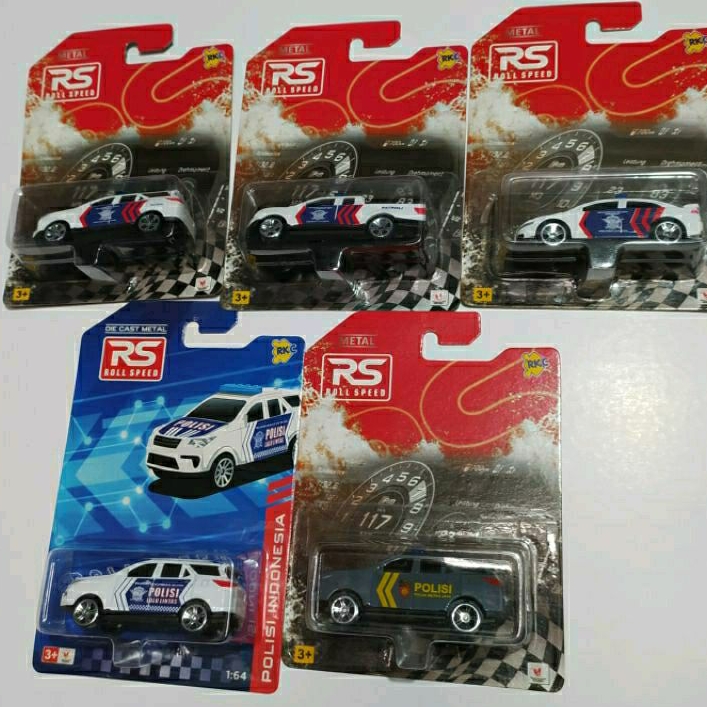 diecast rs roll speed mobil polisi indonesia skala 64 bahan metal detail lampu