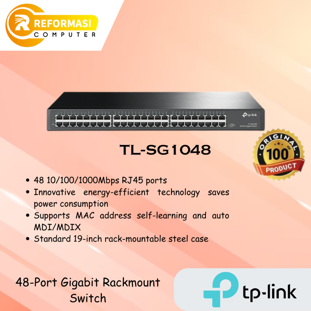 TP-Link 48-PORT 10/100/1000mbps GIGABIT SWITCH TL-SG1048