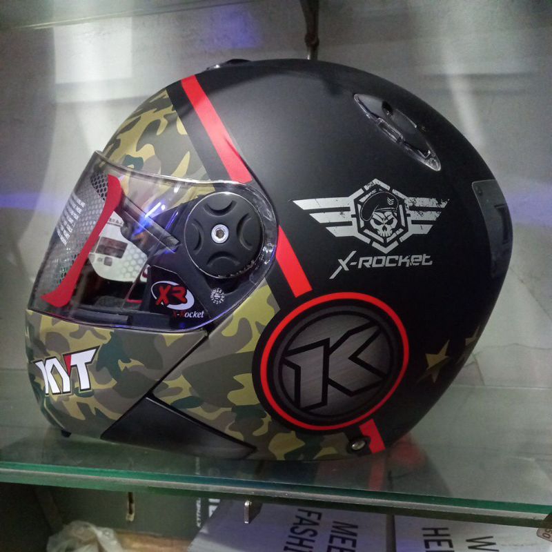 HELM KYT X ROCKET MOTIF ARMY ORIGINAL KYT