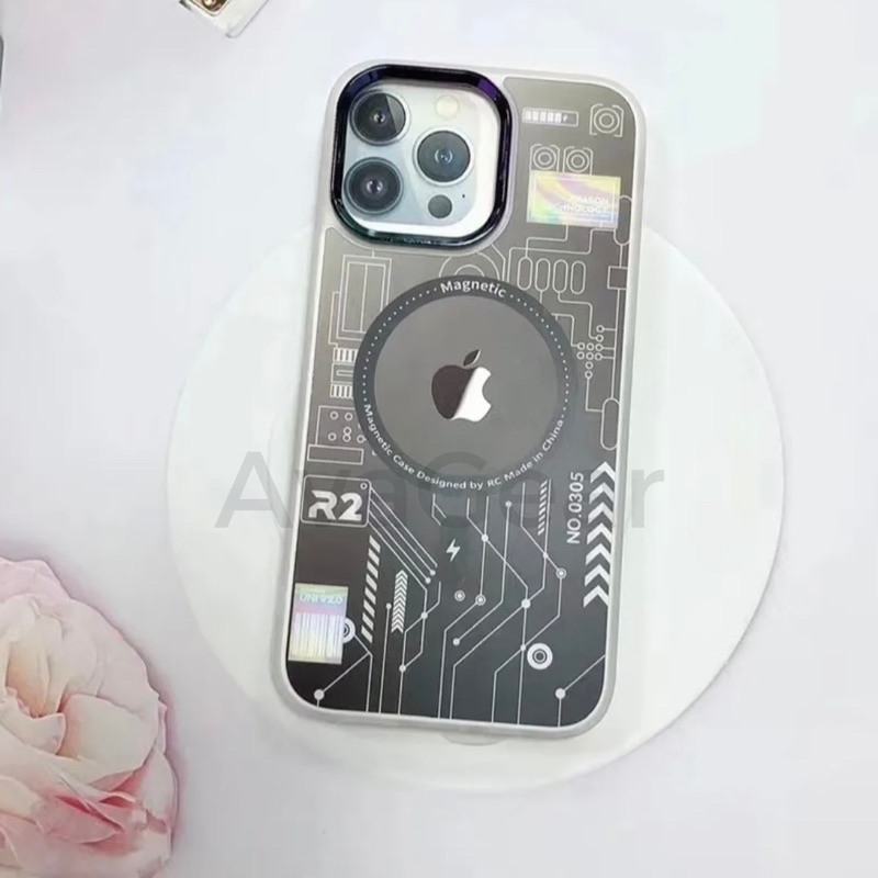 Circuit Breaker R2 Magsafe Case iPhone 13 Pro Max 14+ Plus Magnetic Flat Machine Armour Techno TPU Matte